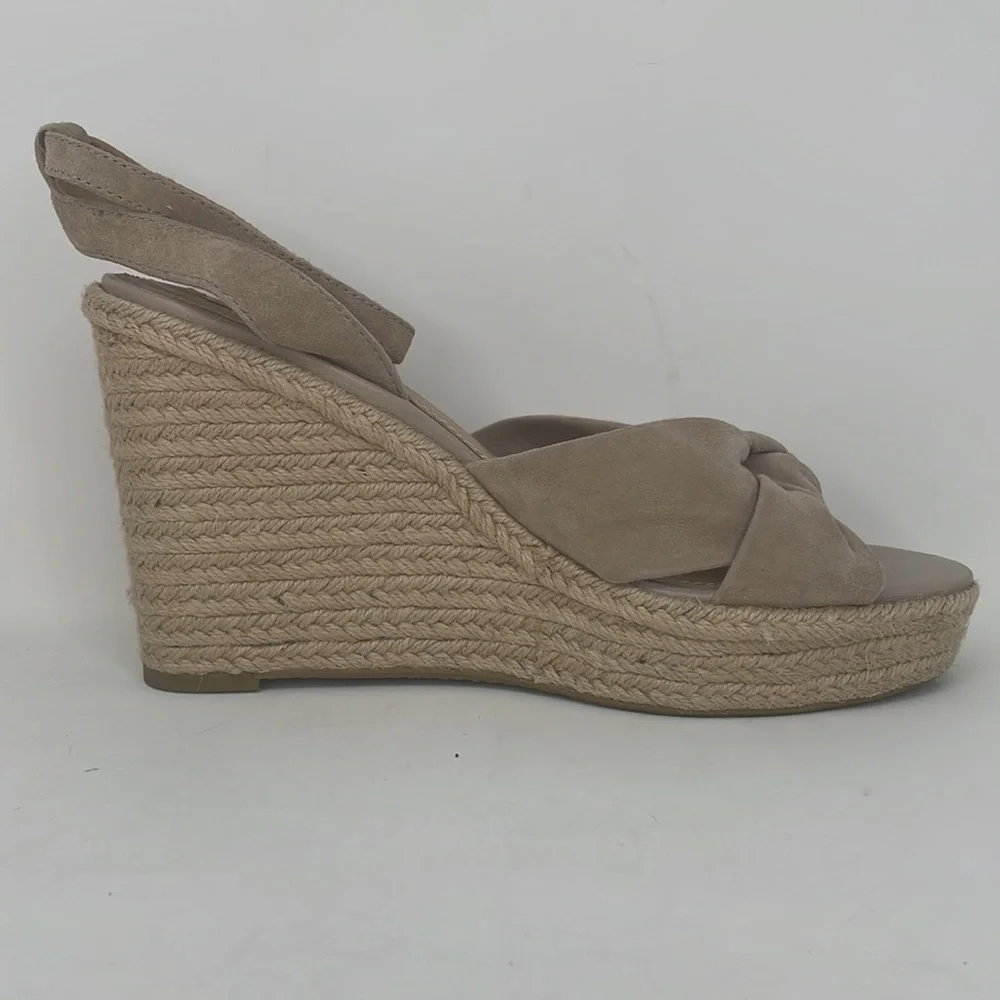 FRYE Sandals Wedges Espadrille Ankle Strap Jute Leather Open Toe Size 11